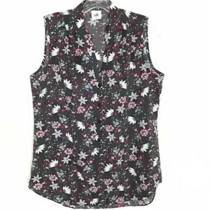 Cabi 5210 Plaza Fiesta Floral sleeveless Lightweight Semi Shear Top Size…
